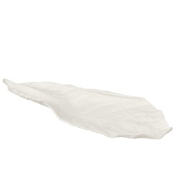 PLAT FEUILLE RESINE BLANC LARGE