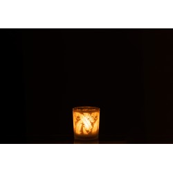 Photophore en verre vert 8x8x8 cm