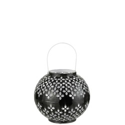 Lanterna a sfera forata in ferro nero 20x20x20cm