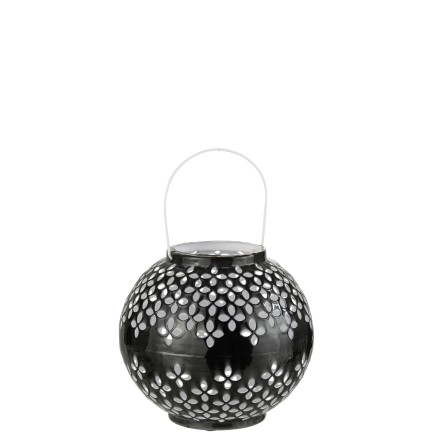 Lanterna a sfera forata in ferro nero 20x20x20cm