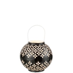 Farol bola perforada de hierro negro 20x20x20cm