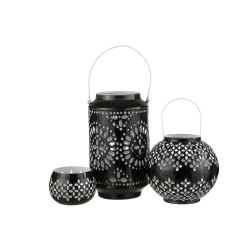 Farol bola perforada de hierro negro 20x20x20cm