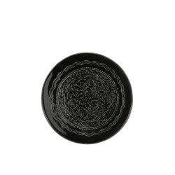 Plato redondo con bordes de metal negro de 50 cm de diámetro
