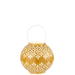 Lanterna a sfera forata in ferro ocra 20x20x20cm