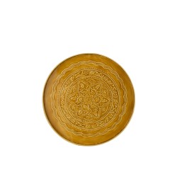 Plateau rond avec bords en métal ocre D50cm