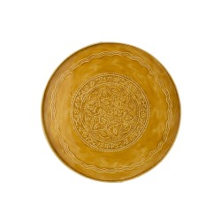 Plateau rond avec bords en métal ocre D60cm