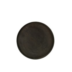 Plateau rond avec bords en métal noir D50cm