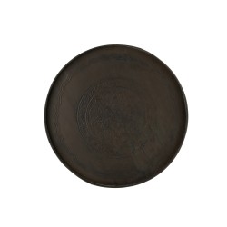 Plato redondo con bordes de metal negro de 60 cm de diámetro