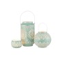 Lanterna alta forata in ferro blu 18x18x43cm Lanterna alta forata in ferro blu 18x18x43cm
