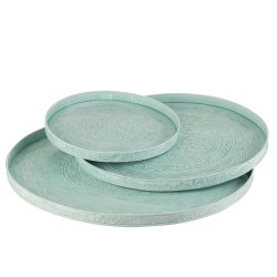 PLATEAU ROND CLASSIQUE FER BLEU L