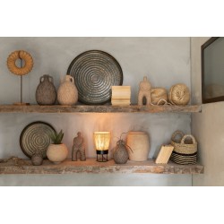 Plateau rond avec bords en métal bronze D40cm