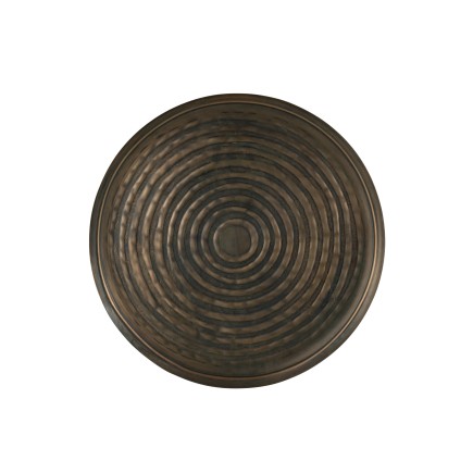 Plateau rond avec bords en métal bronze D60cm