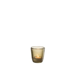 Photophore en verre vert 9x9x9 cm