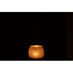 Photophore boule en verre gris 10x10x9 cm
