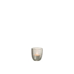 Photophore en verre transparent 7x7x7.5 cm