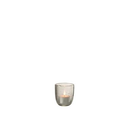 Photophore en verre transparent 7x7x7.5 cm