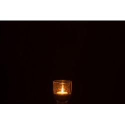 Photophore en verre transparent 7x7x7.5 cm