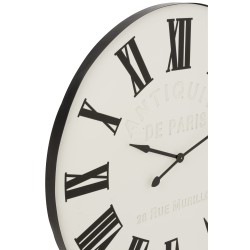 Horloge chiffres romains en métal blanc 107x6x107 cm