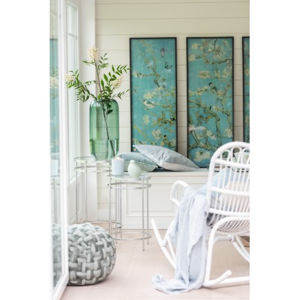 Assortiment de 3 panneaux en verre décoration murale en verre azur 43x2x110 cm