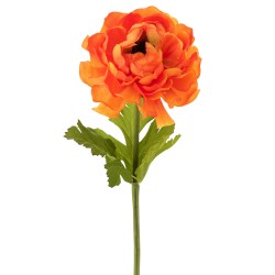 Fleur de renoncule en plastique orange 10x10x53 cm