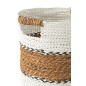 Set de 3 paniers rayés en raphia noir et naturel D31 à 40cm Set de 3 paniers rayés en raphia noir et naturel D31 à 40cm