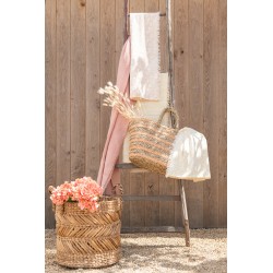 Conjunto de 3 cestas tejidas en rafia natural de 27 a 47 cm de diámetro