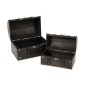 Set de 2 malles en bois noir 36x26x23.5 cm
