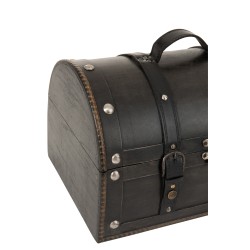 Set de 2 malles en bois noir 36x26x23.5 cm
