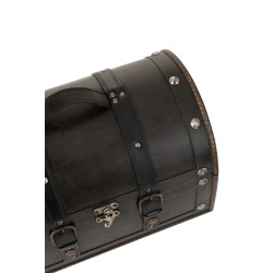 Set de 2 malles en bois noir 36x26x23.5 cm