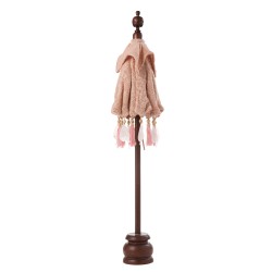Parasol avec pied et floches en bois saumon 57x57x51 cm