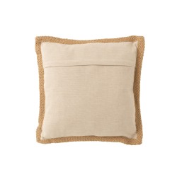 Coussin carré avec motifs en coton beige 49x49cm