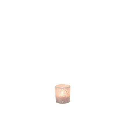 Photophore en verre rose 5.5x5.5x6 cm