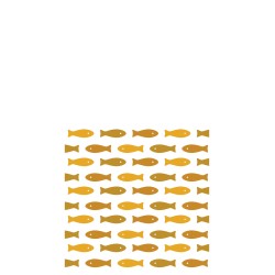 PAQUET 20 SERVIETTES POISSON PAPIER BLANC/ORANGE SMALL