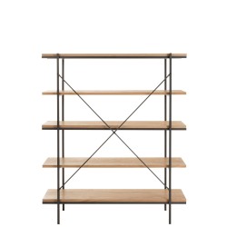 Étagères 5 ripiani in legno naturale 141x34x166 cm