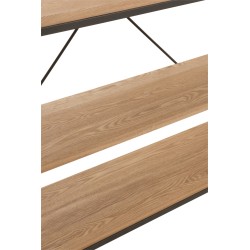 Étagères 5 ripiani in legno naturale 141x34x166 cm