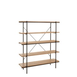 Étagères 5 ripiani in legno naturale 141x34x166 cm