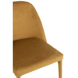 Chaise 4 pieds en métal et textile ocre 58x51x80 cm