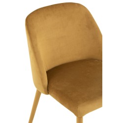 Chaise 4 pieds en métal et textile ocre 58x51x80 cm