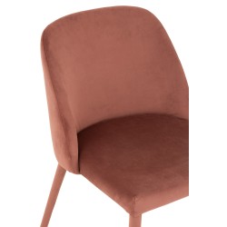 Chaise 4 pieds en métal et textile rose 58x51x80 cm