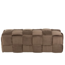 Pouf 3 places en textile Marron 120x42x38cm