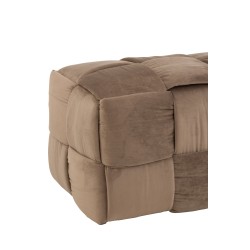 Pouf 3 places en textile Marron 120x42x38cm