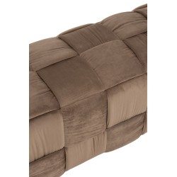 Pouf 3 places en textile Marron 120x42x38cm