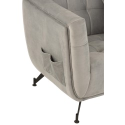 Sillón de madera gris 90x82x76 cm