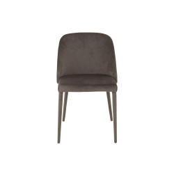 Chaise 4 pieds en métal et textile gris 58x51x80 cm