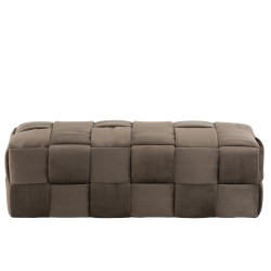 Pouf 3 personnes en textile gris 120x42x38 cm