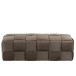 Pouf 3 personnes en textile gris 120x42x38 cm