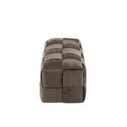 Pouf 3 personnes en textile gris 120x42x38 cm
