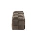 Pouf 3 personnes en textile gris 120x42x38 cm