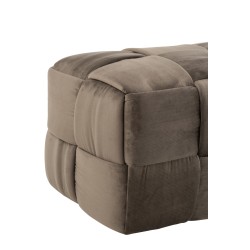 Pouf 3 personnes en textile gris 120x42x38 cm