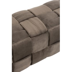 Pouf 3 personnes en textile gris 120x42x38 cm